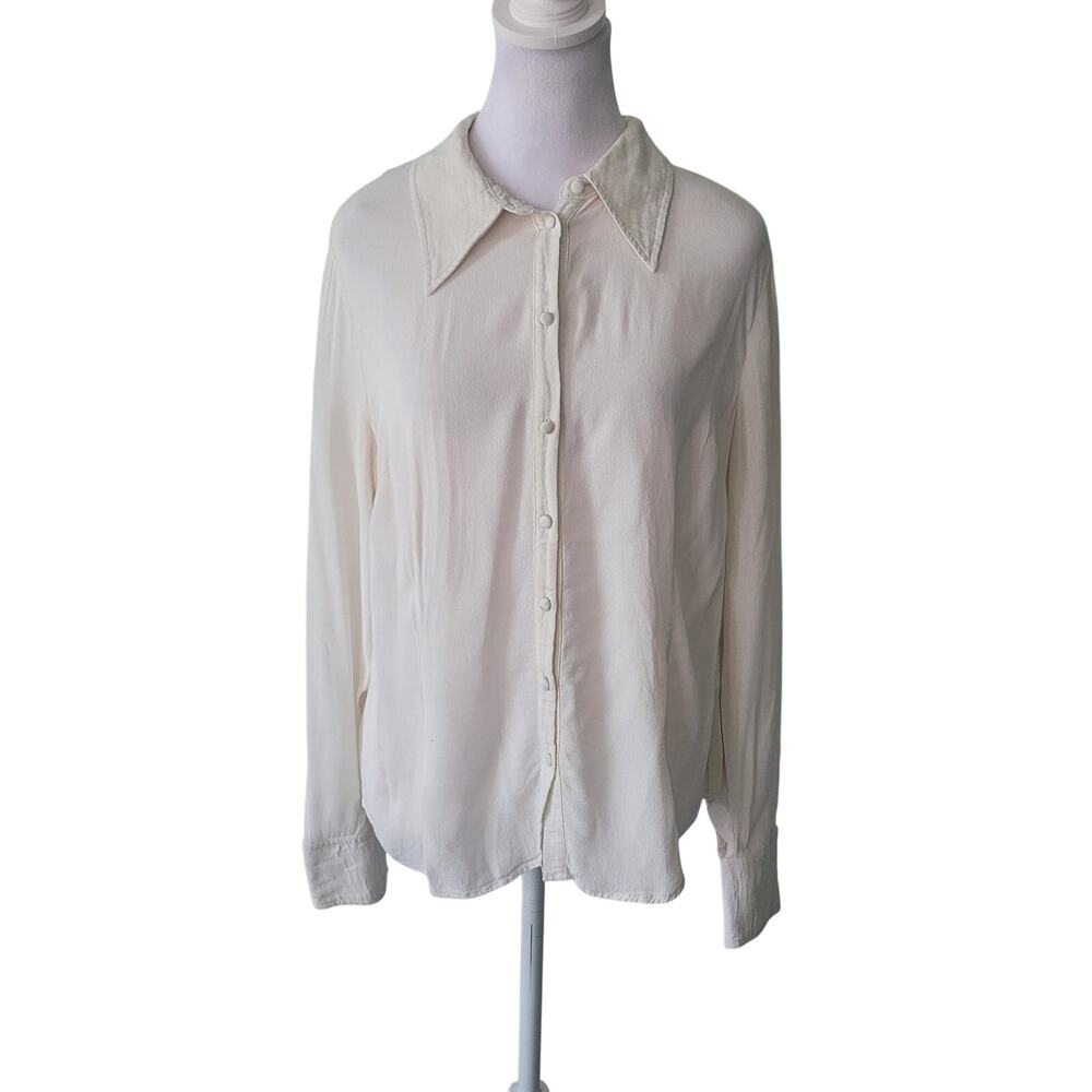 Classic Ivory Button-Down Women's Blouse
